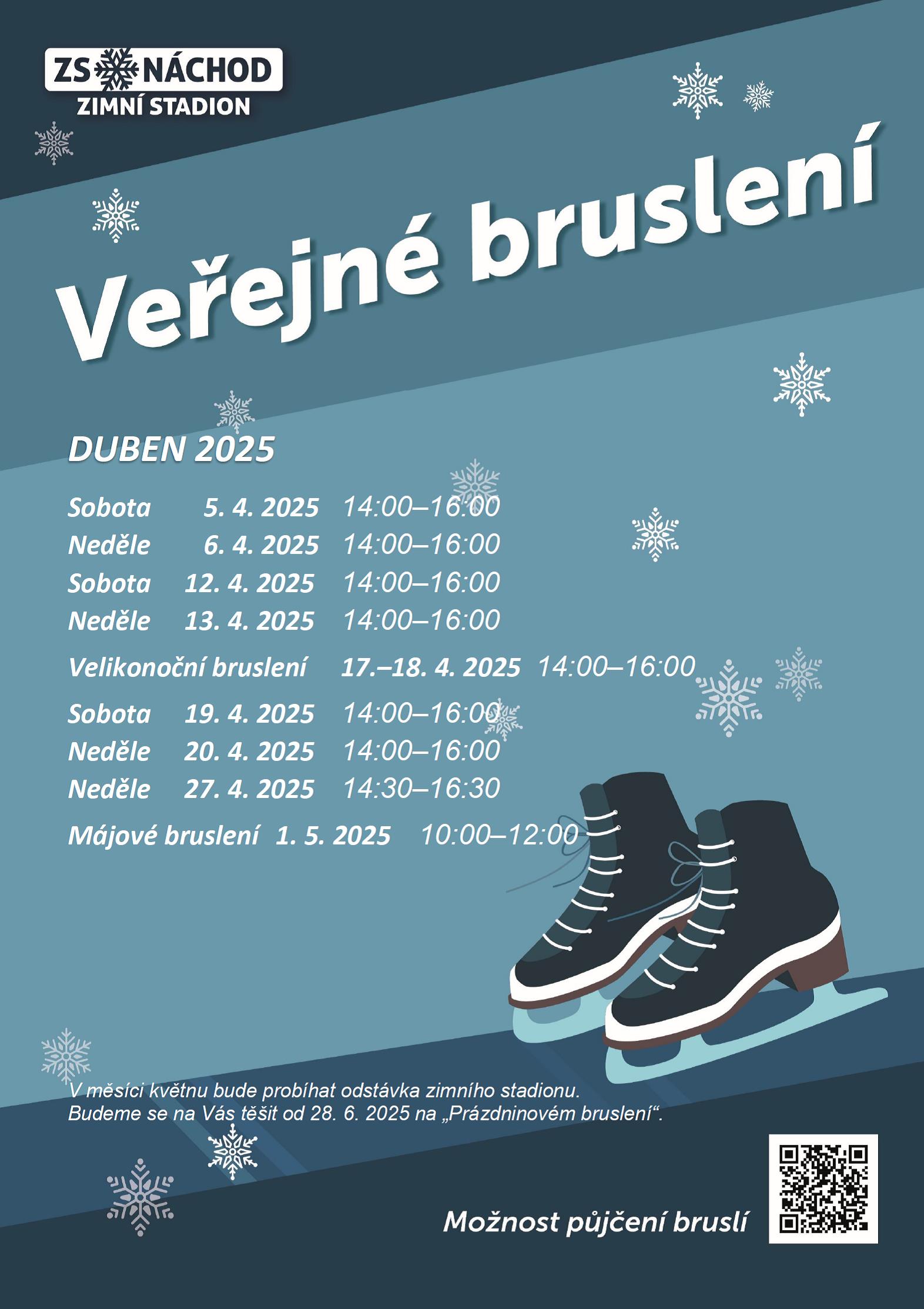 PlakátVeřejné bruslení - duben 2025