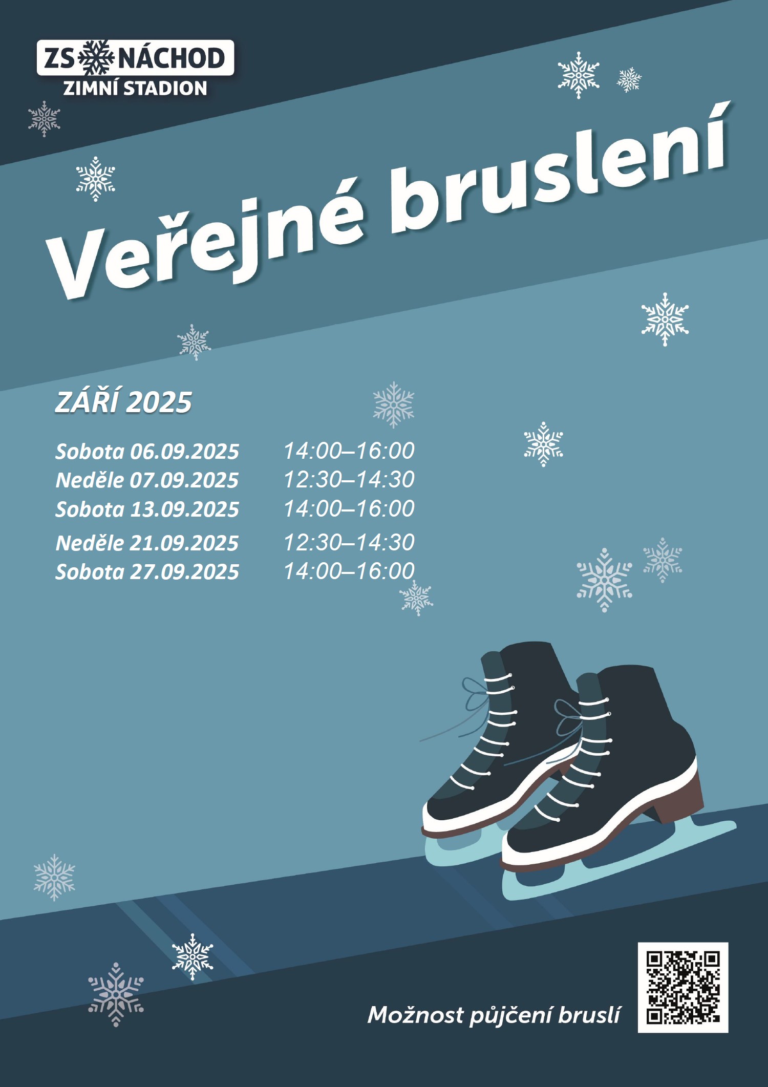 PlakátVeřejné bruslení - září 2025