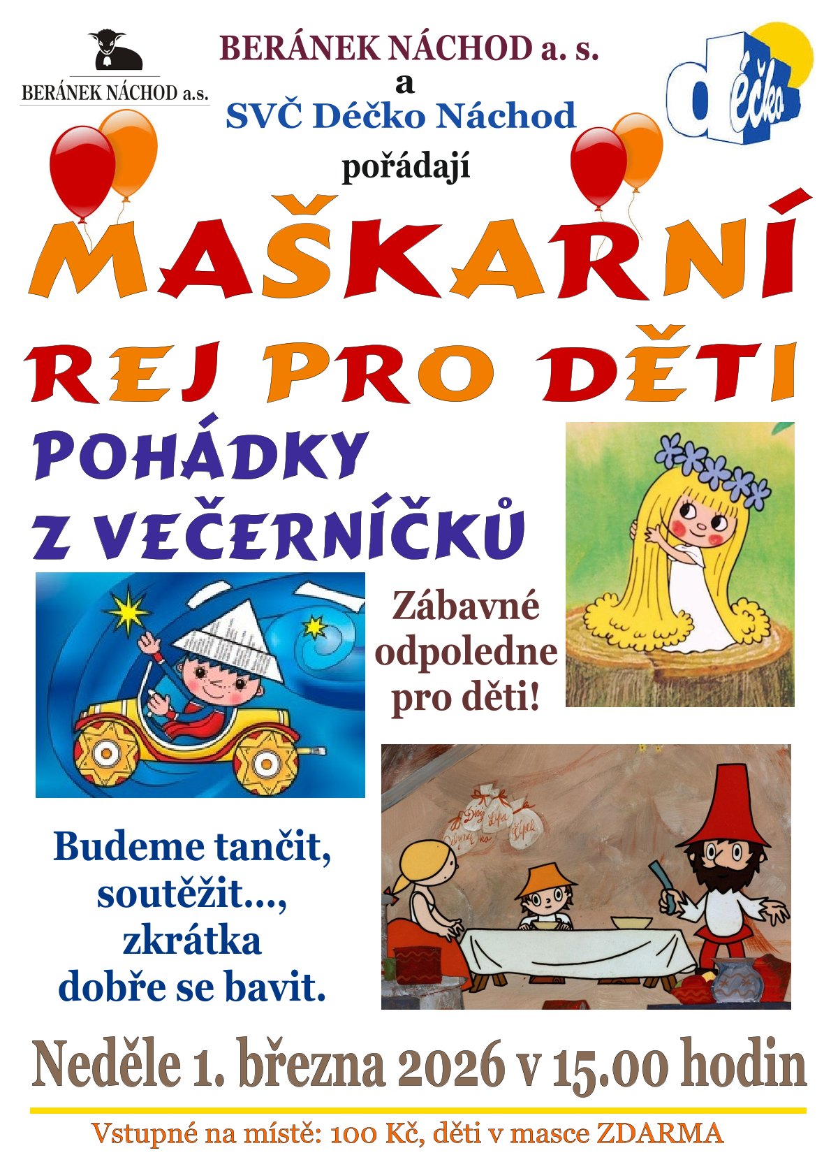PlakátMaškarní rej pro děti