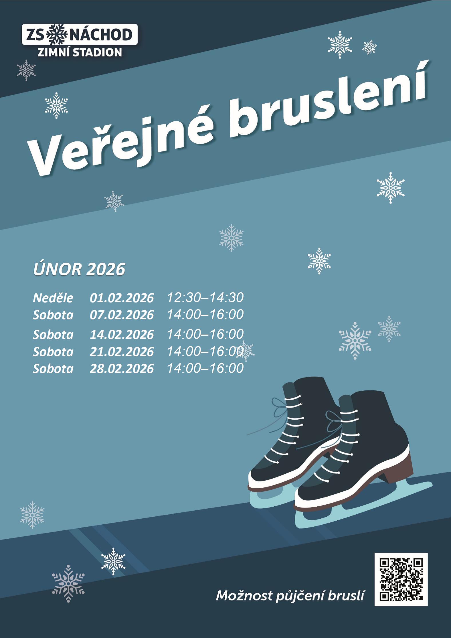 PlakátVeřejné bruslení - únor 2026