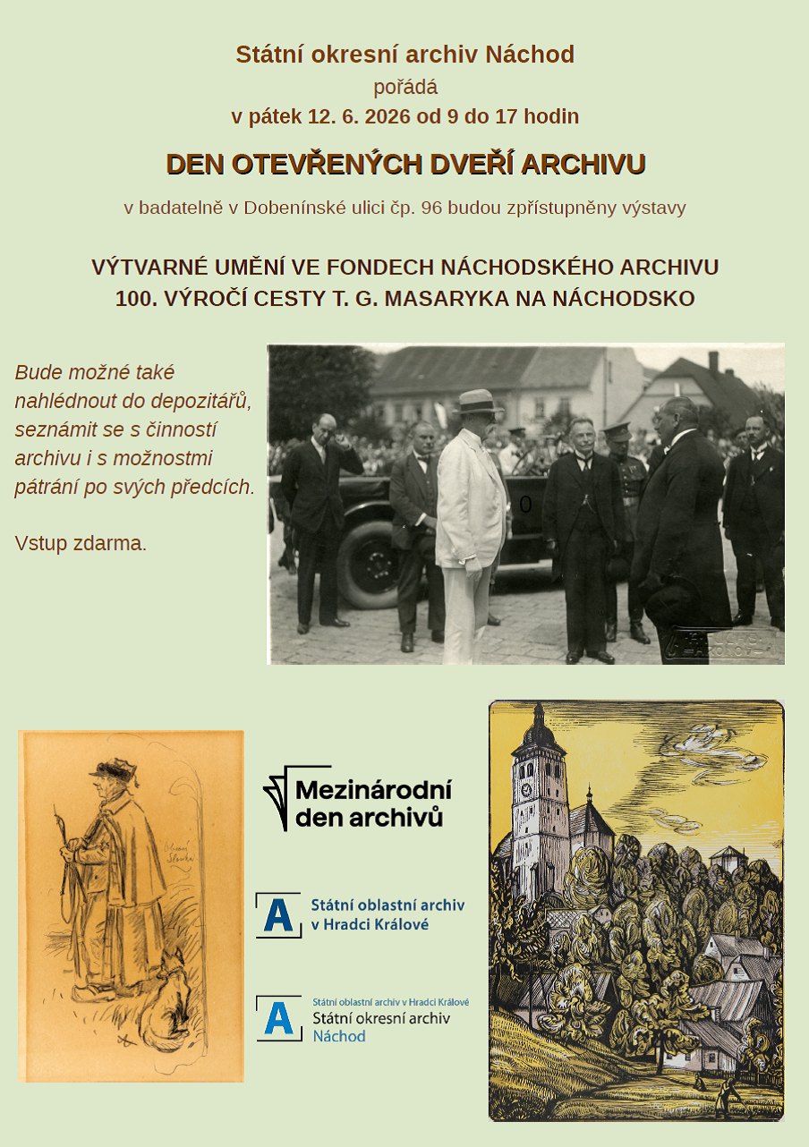 PlakátDen otevřených dveří ve Státním okresním archivu Náchod